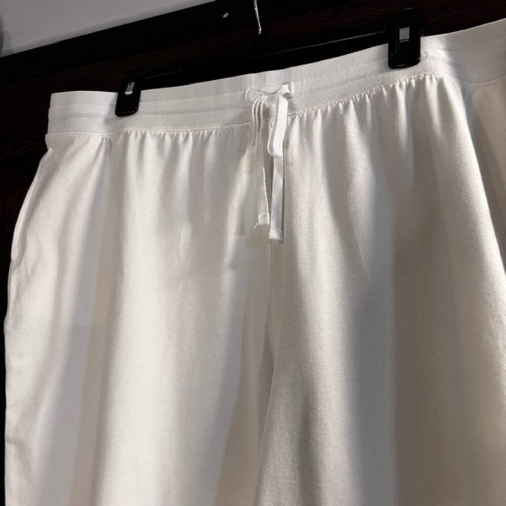 Karen Scott Knit Capri Pull on White Capri Jogger / Sweat Pants NWT - Picture 5 of 8